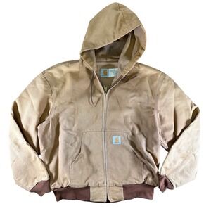 Vintage Carhartt JR106 Active Jacket Thermal Lined Brown Distressed XL